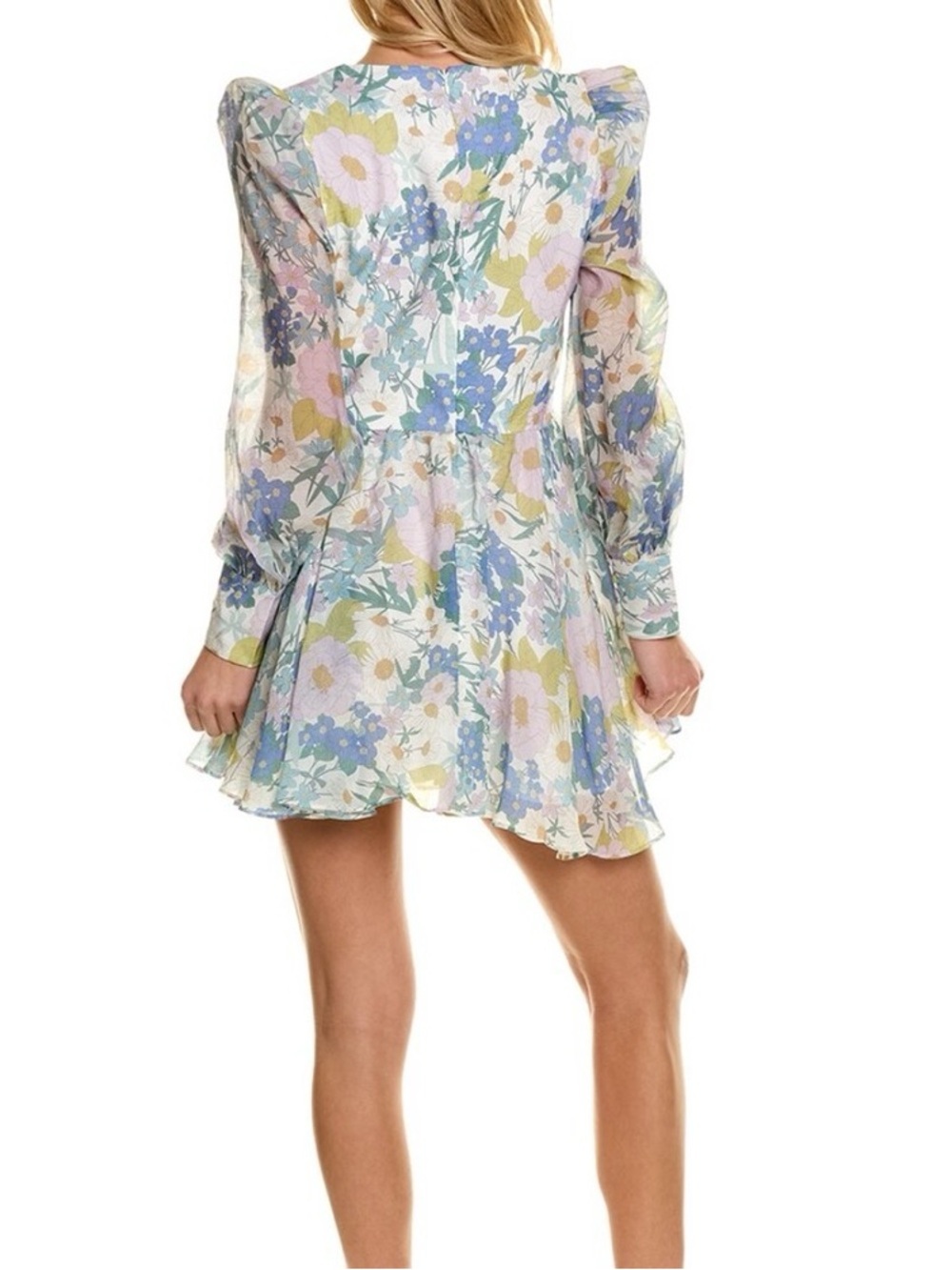 Bardot Zelina Floral Mini Dress M Romantic Puff Sleeve Garden Party Dress - Picture 2 of 7